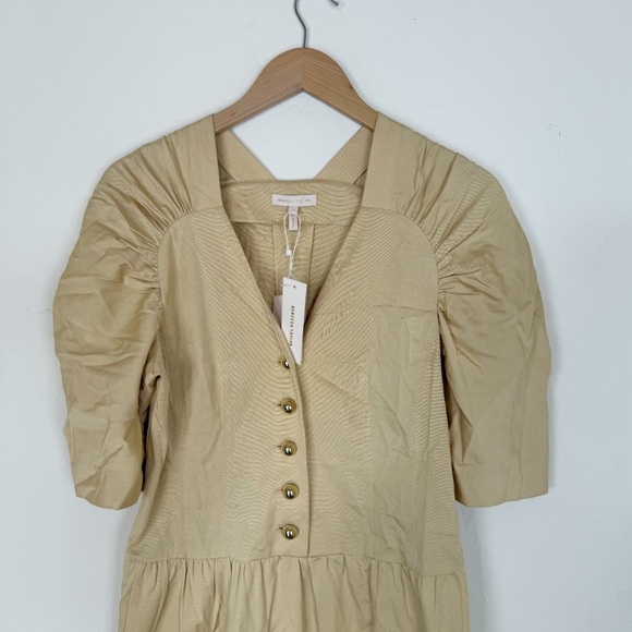 Rebecca Taylor Midi Dress Retro Faille Cream MSRP $425 - Picture 4 of 13